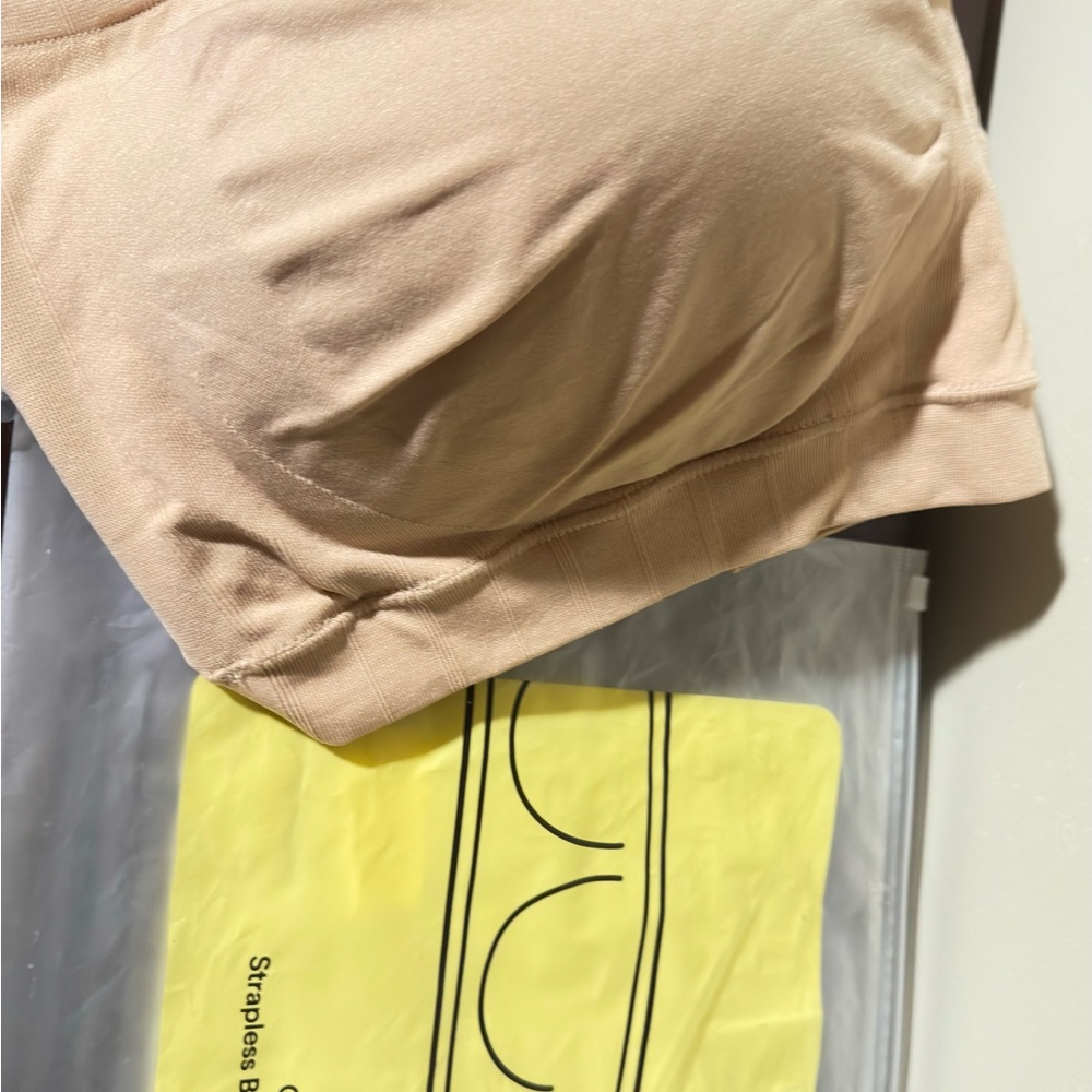 Beige Strapless Bra, New